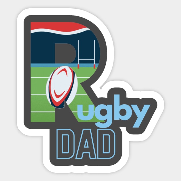 Rugby dad Sticker by Sport-tees by Marino's